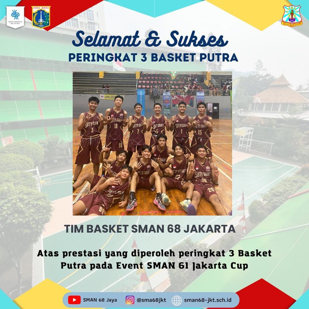 Prestasi Memukau: Tim Basket Putra SMAN 68 Jakarta Raih Peringkat 3 di Event SMAN 61 Jakarta Cup